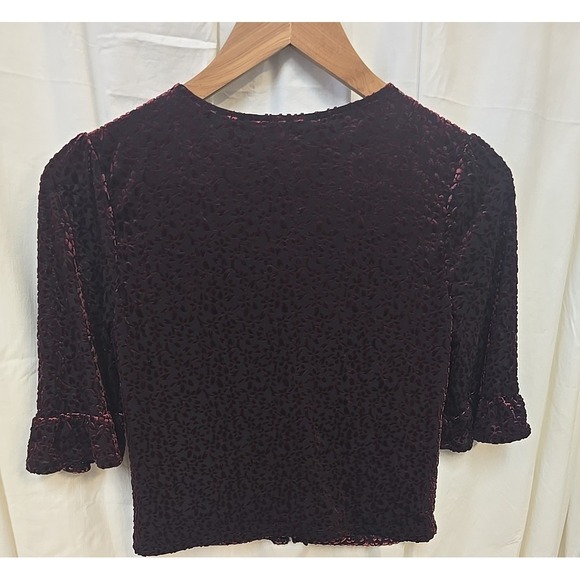 American Rag Juniors' Burnout Velvet Top Dark Academia Coquette Baby Doll M - Picture 6 of 12